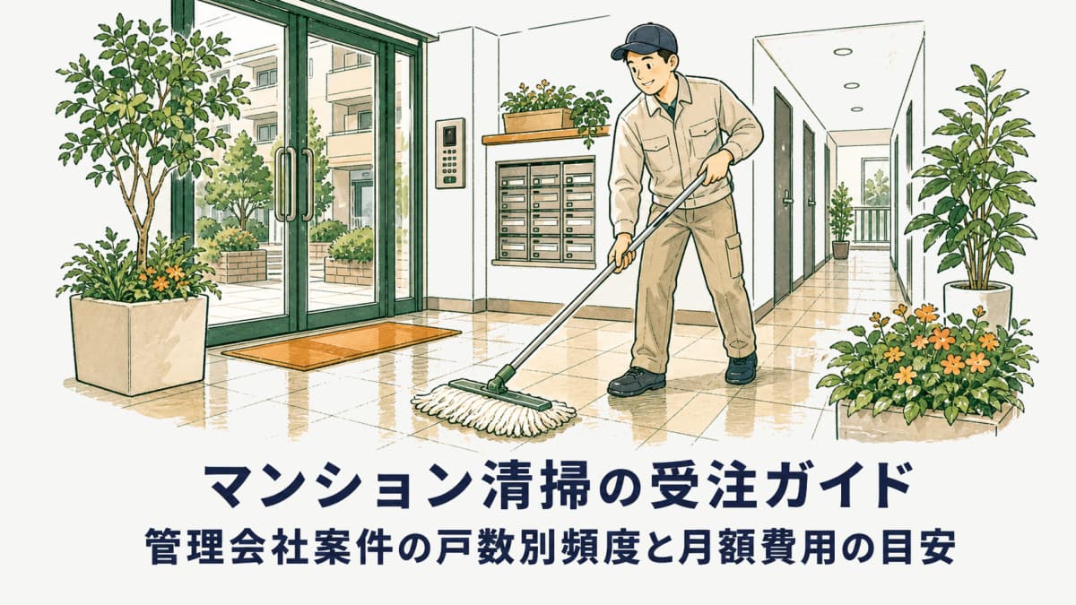 マンション清掃の受注ガイド|管理会社案件の戸数別頻度と月額費用の目安【2026年版】