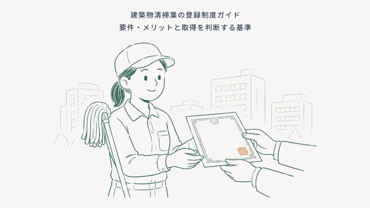 建築物清掃業の登録制度ガイド|要件・メリットと取得を判断する基準【2026年版】