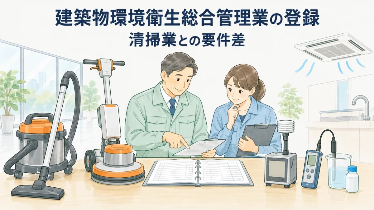 建築物環境衛生総合管理業の登録|清掃業との要件差【2026年版】