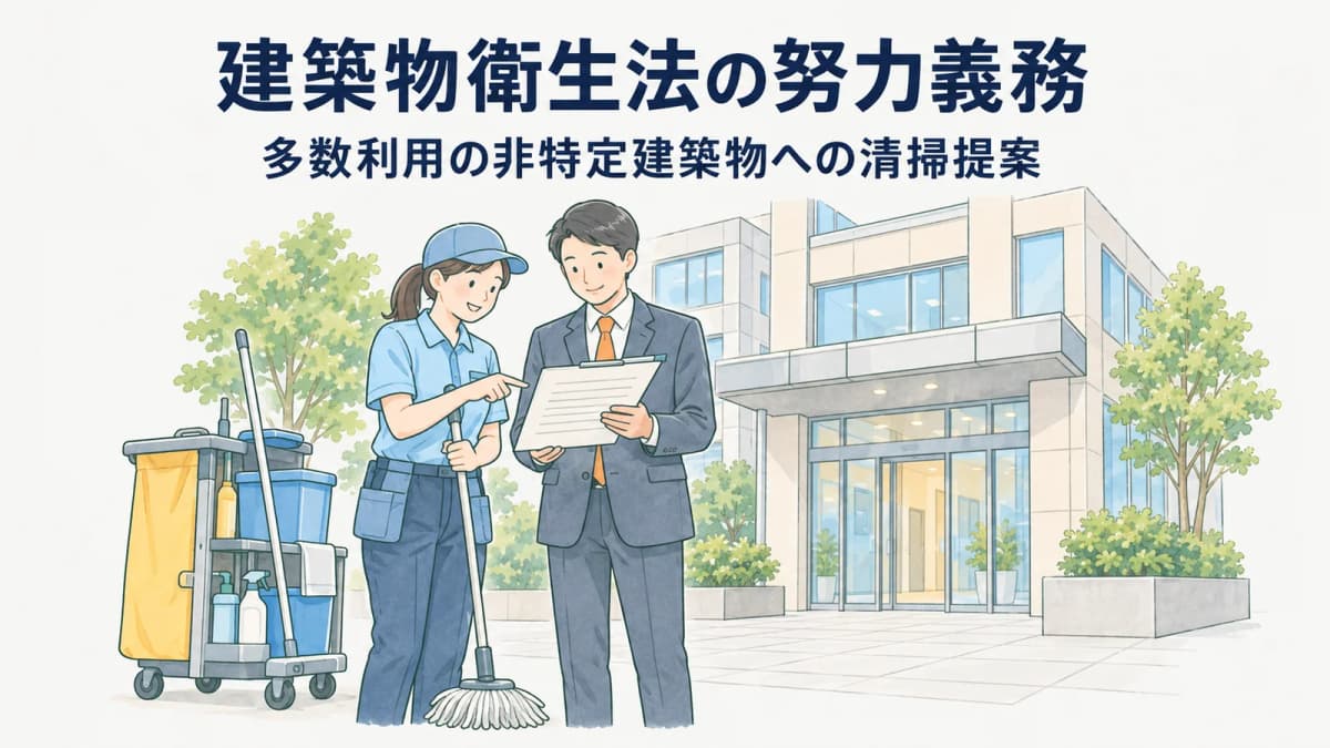 建築物衛生法の努力義務|多数利用の非特定建築物への清掃提案【2026年版】