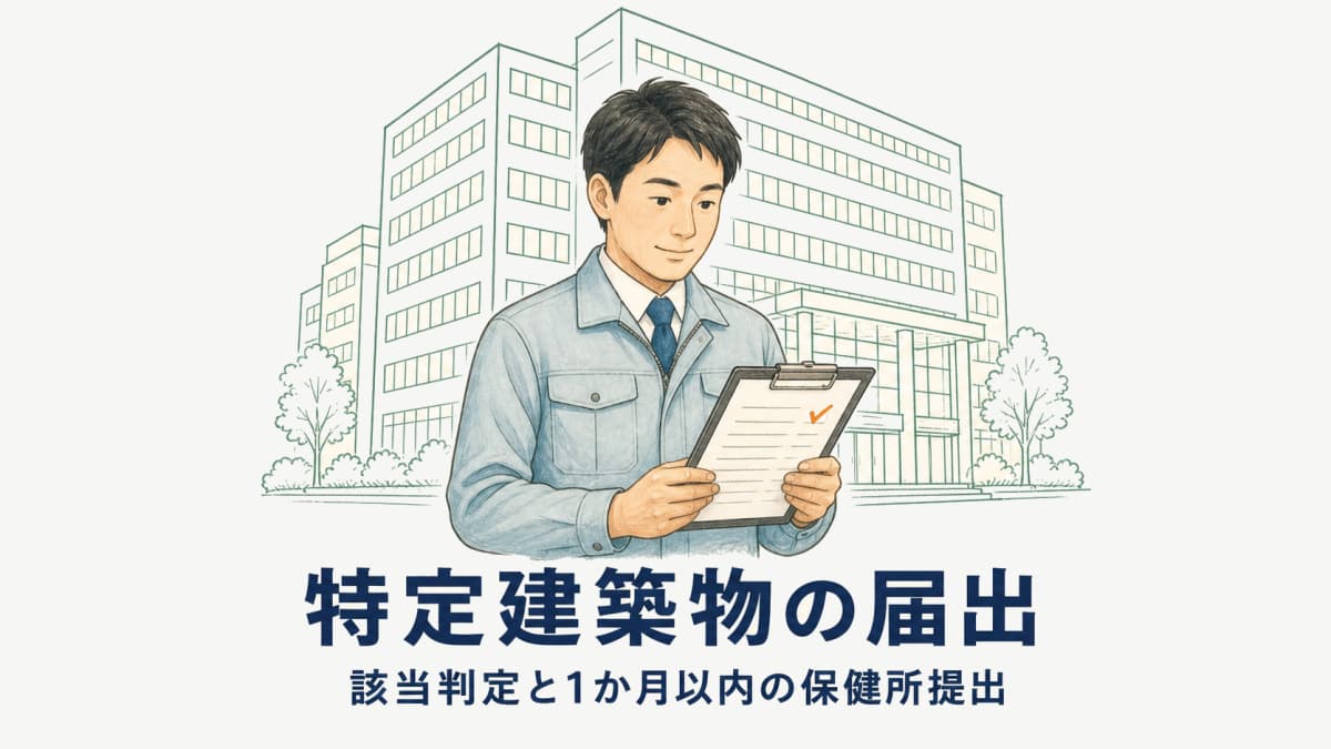 特定建築物の届出の書き方|該当判定と保健所提出の様式・期限【2026年版】