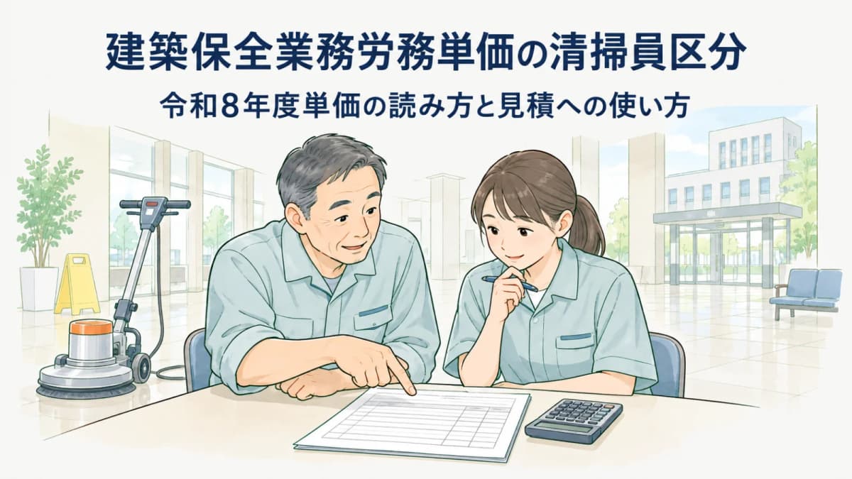 建築保全業務労務単価の清掃員区分|令和8年度単価の読み方と見積への使い方【2026年版】