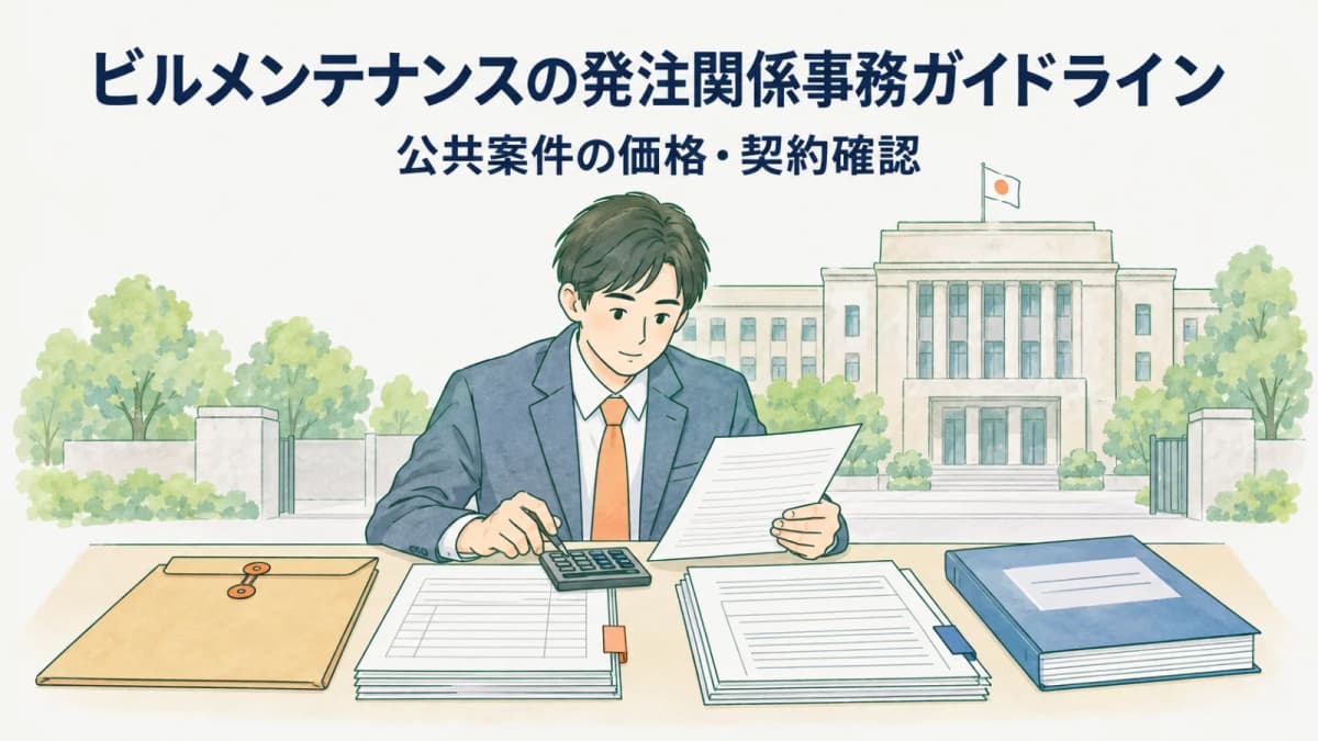 ビルメンテナンスの発注関係事務ガイドライン|公共案件の価格・契約確認【2026年版】