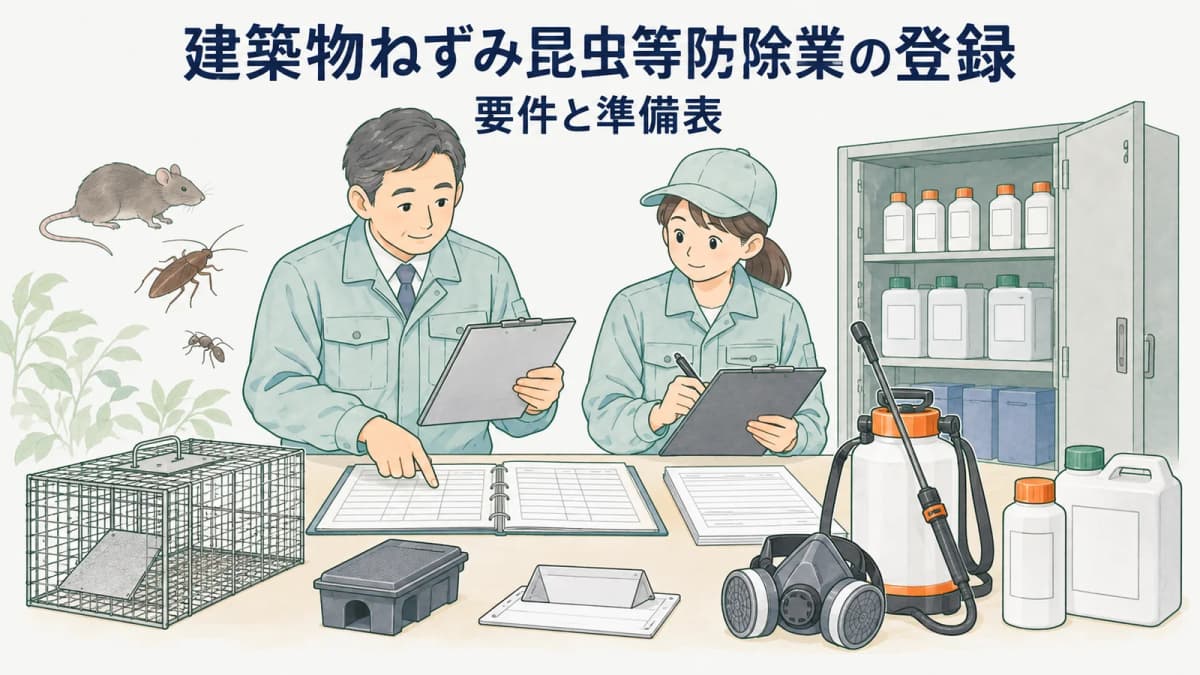 建築物ねずみ昆虫等防除業の登録|要件と準備表【2026年版】