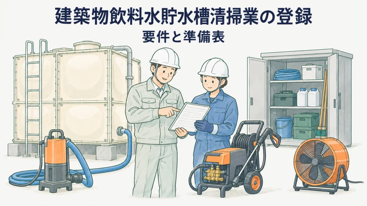 建築物飲料水貯水槽清掃業の登録|要件と準備表【2026年版】
