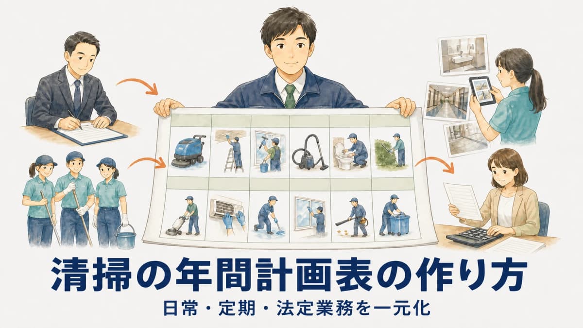 清掃の年間計画表の作り方|日常・定期・法定業務を一元化【2026年版】