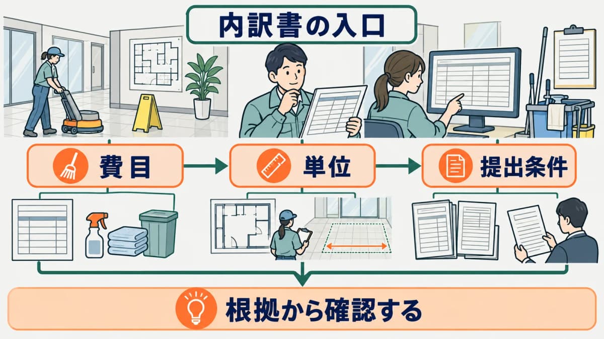費目と単位と提出条件を対応付ける早見表