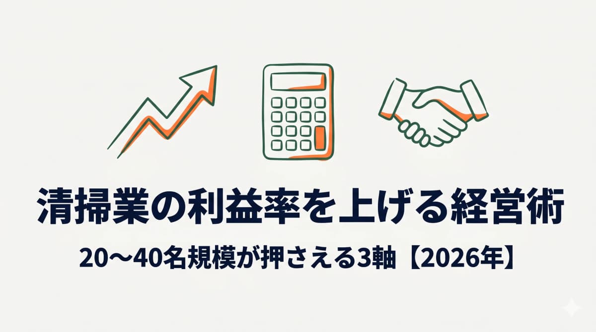 清掃業の利益率を上げる経営術|20〜40名規模が押さえる3軸【2026年】