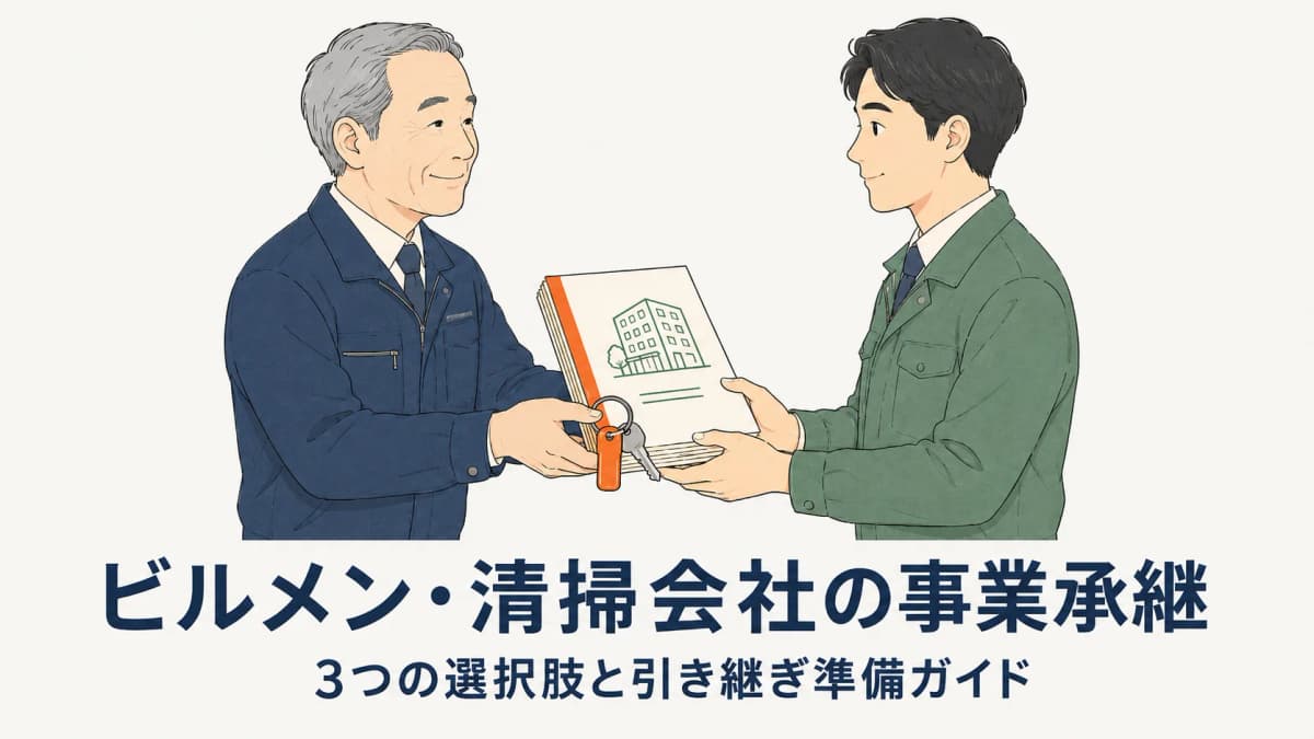ビルメン・清掃会社の事業承継|後継者不在時代の選択肢と引き継ぎ準備【2026年版】
