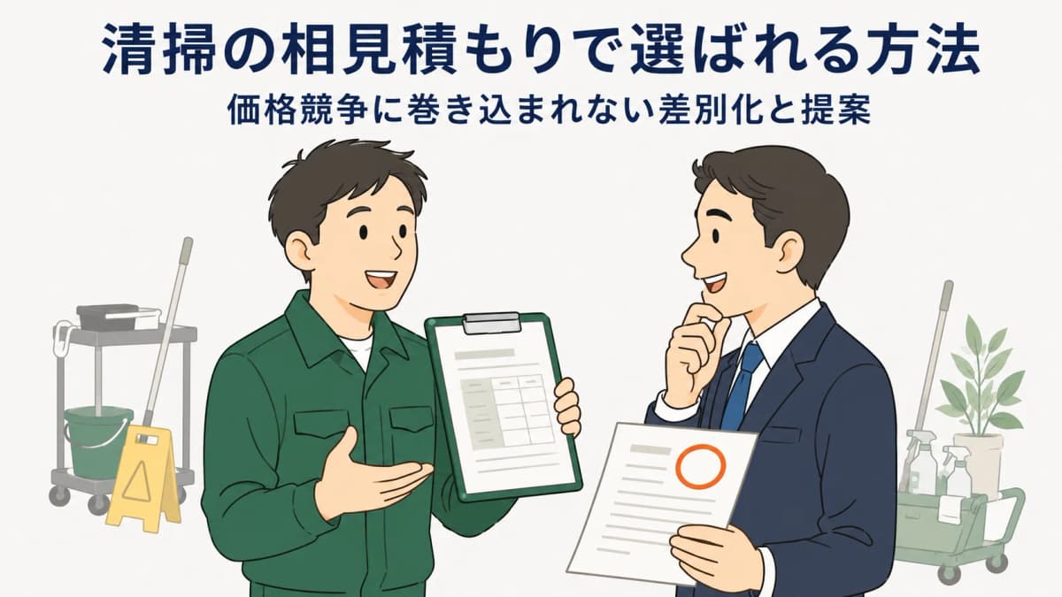 清掃の相見積もりで選ばれる方法|価格競争に巻き込まれない差別化と提案【2026年版】