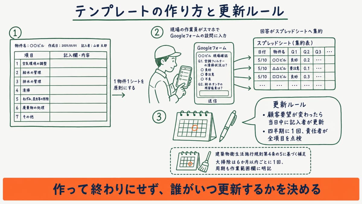 ExcelとフォームでつくるテンプレートとGoogleフォーム連携の構成図