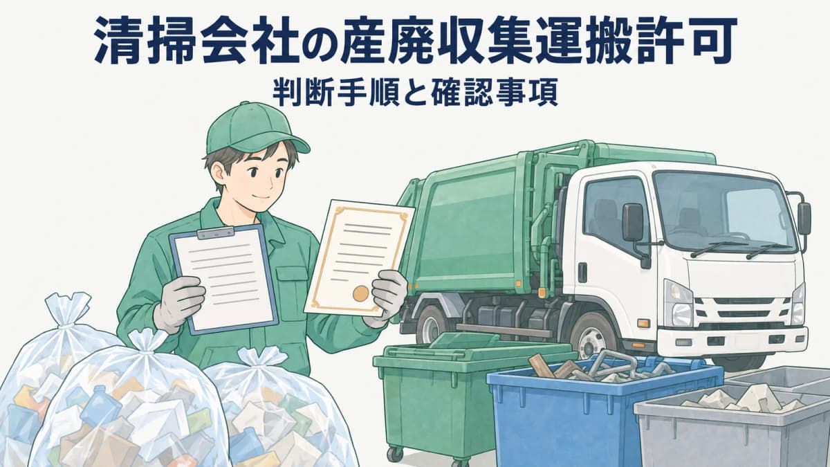 清掃会社に産廃収集運搬許可は必要?判断手順と確認事項【2026年版】