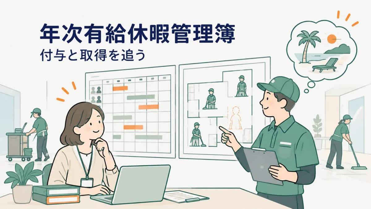 清掃業の年次有給休暇管理簿|現場が多くても記録をそろえる確認手順