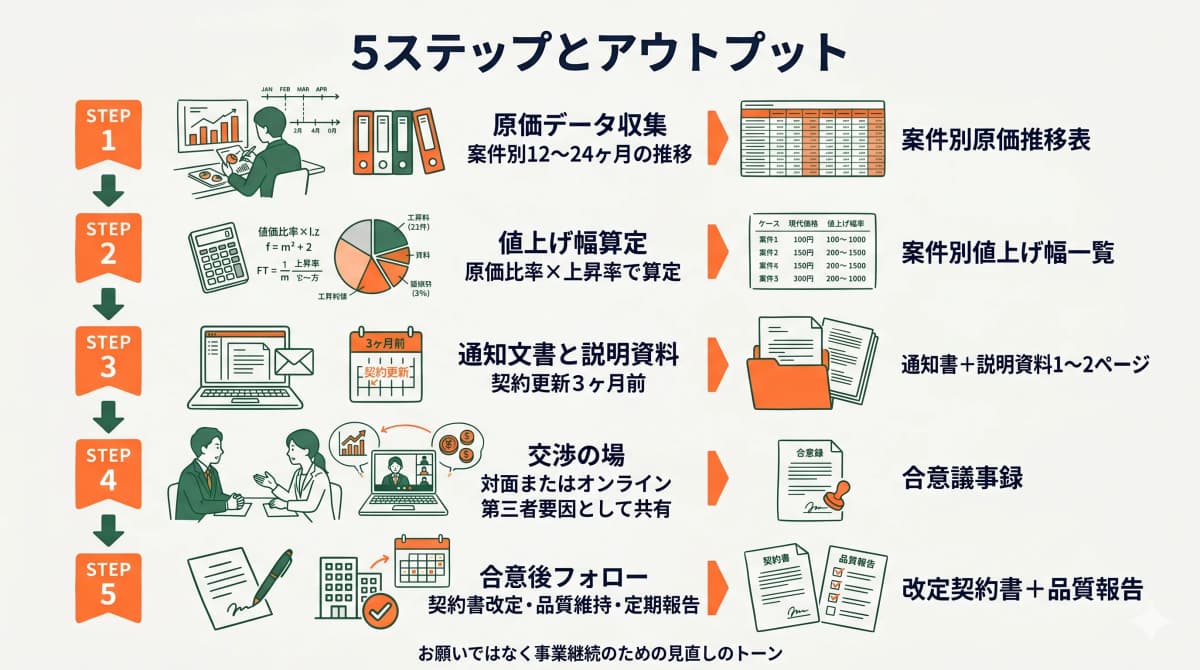 清掃業の価格交渉5ステップとアウトプット