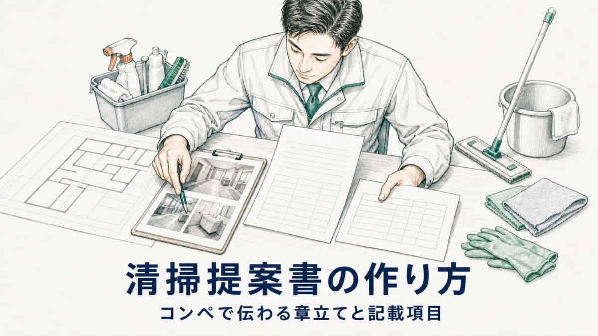 清掃提案書の作り方|コンペで伝わる章立てと記載項目【2026年版】