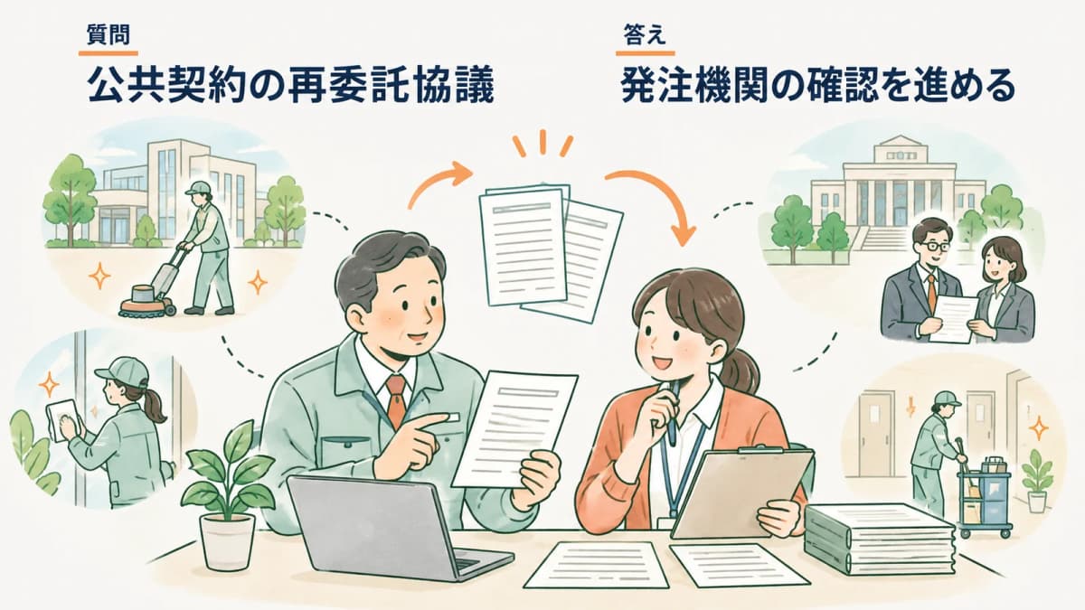 清掃の公共契約で再委託するときの協議書|発注機関の確認手順