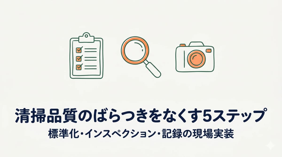 清掃品質のばらつきをなくす5ステップ|標準化・インスペクション・記録の現場実装【2026年版】