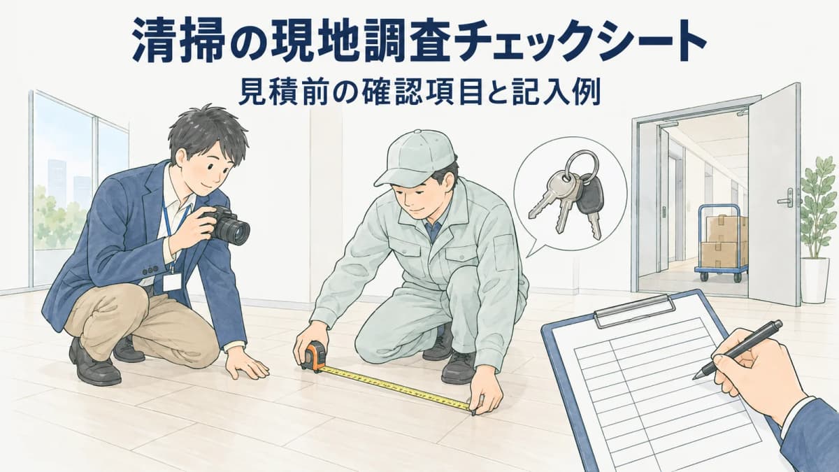 清掃の現地調査チェックシート|見積前の確認項目と記入例【2026年版】