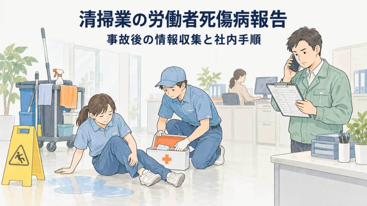 清掃業の労働者死傷病報告|事故後の情報収集と社内手順【2026年版】