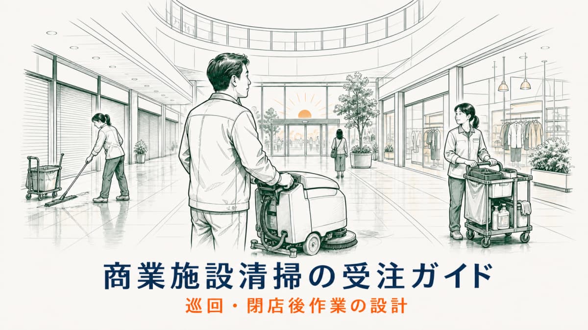 商業施設清掃の受注ガイド|巡回・閉店後作業の設計【2026年版】