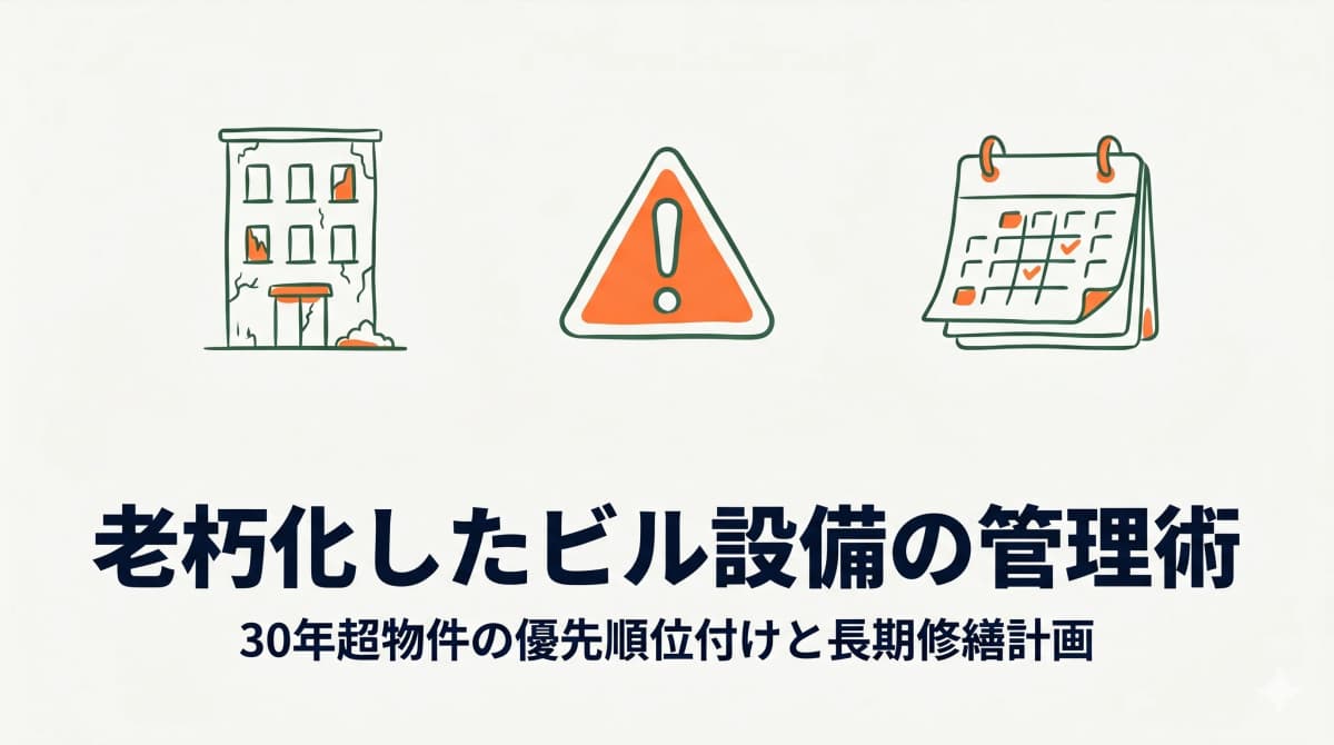 老朽化したビル設備の管理術|30年超物件の優先順位付けと長期修繕計画への接続【2026年版】