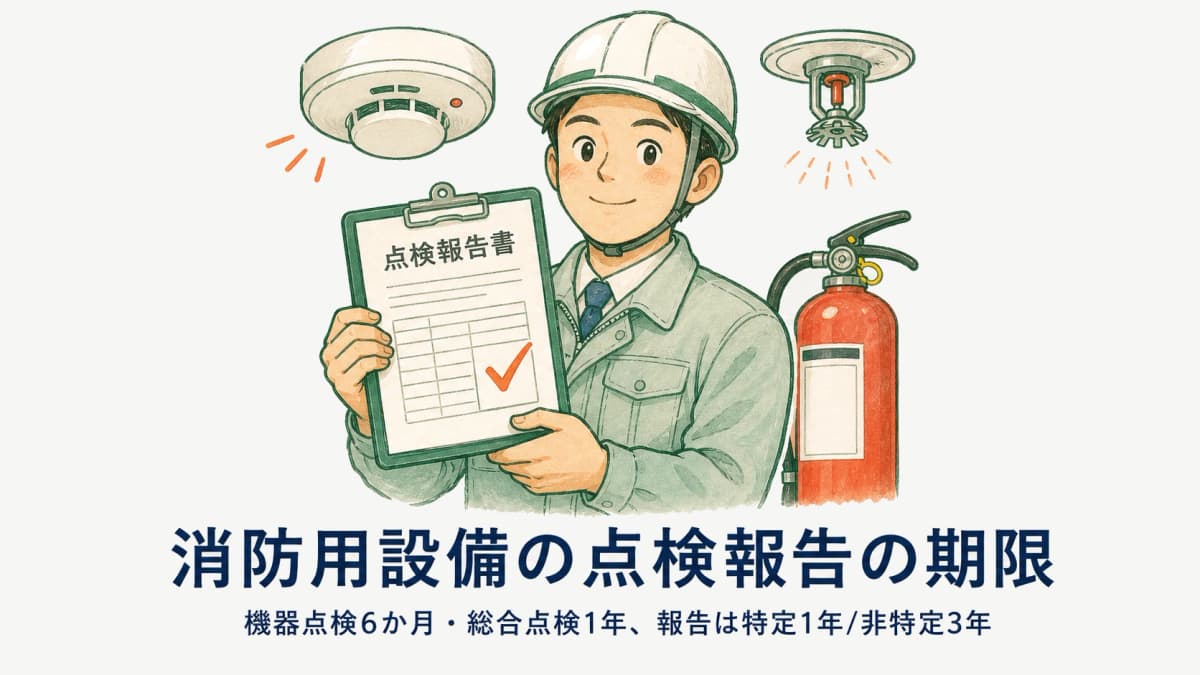 消防用設備の点検報告の期限|機器/総合点検の周期と提出先・様式【2026年版】