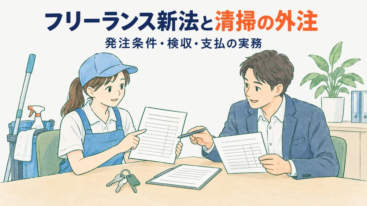 フリーランス新法と清掃の外注|発注条件・検収・支払の実務【2026年版】