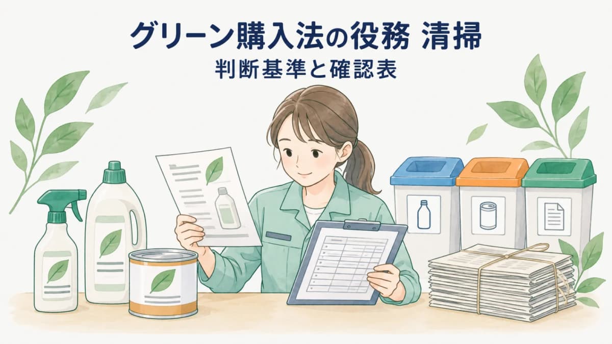 グリーン購入法の役務「清掃」|判断基準と確認表【2026年版】