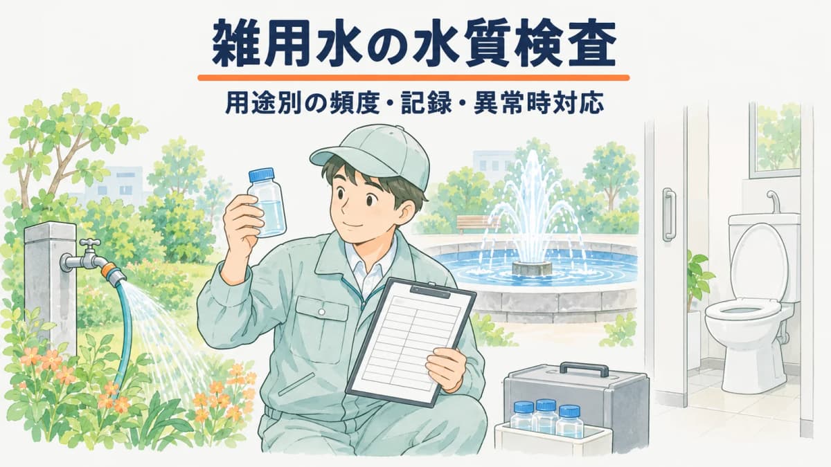 雑用水の水質検査|用途別の頻度・記録・異常時対応【2026年版】