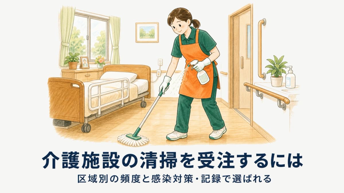 介護施設の清掃を受注するには|区域別の頻度と感染対策・嘔吐物処理の実務【2026年版】