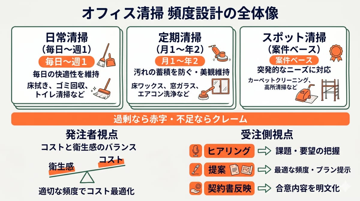 オフィス清掃の頻度設計の全体像