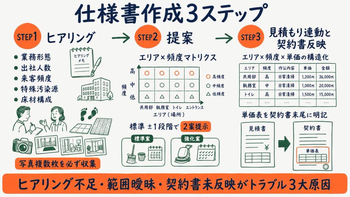 受注側のための仕様書作成3ステップ