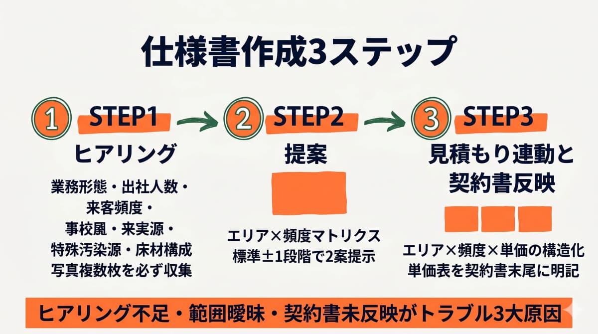 受注側のための仕様書作成3ステップ