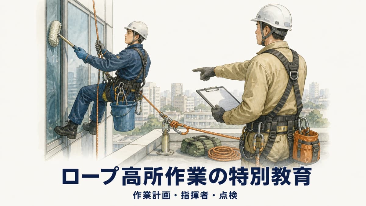 ロープ高所作業の特別教育|作業計画・指揮者・点検【2026年版】